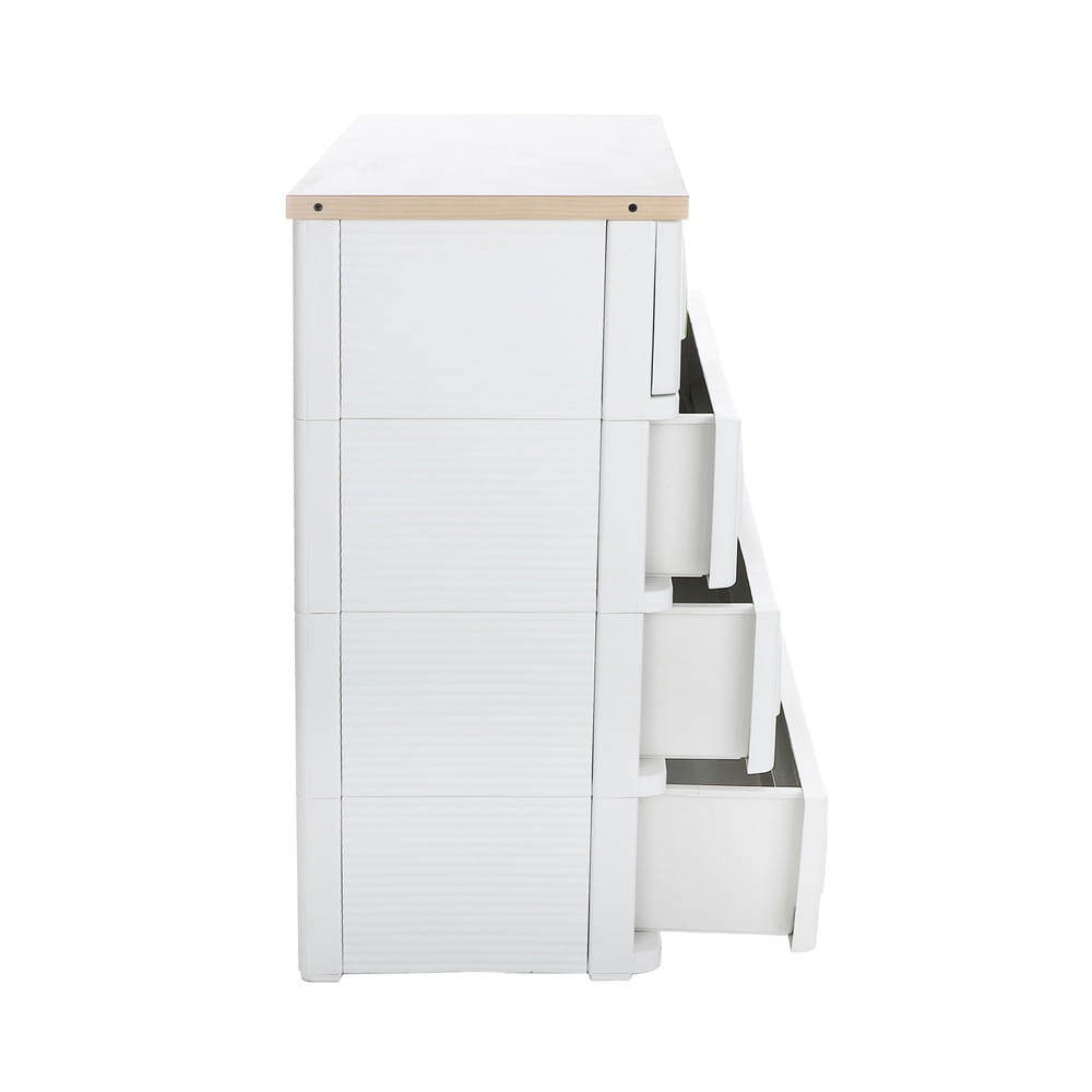 ตู้ลิ้นชัก 4 ชั้น STACKO SUMO-WOOD TOP 62x40x90 ซม. สีขาว