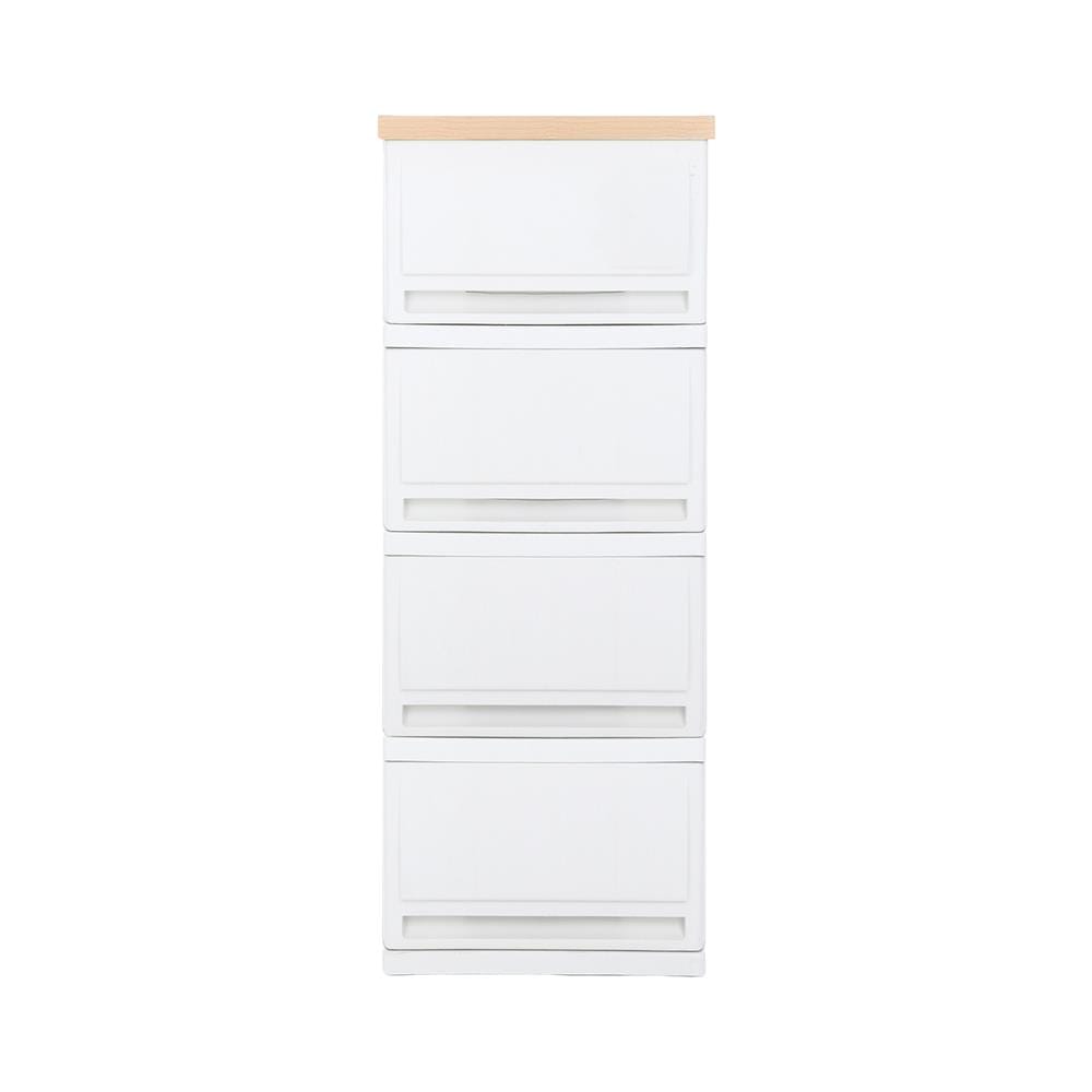 ตู้ลิ้นชัก 4 ชั้น STACKO SUMO-WOOD TOP 32x40x90 ซม. สีขาว