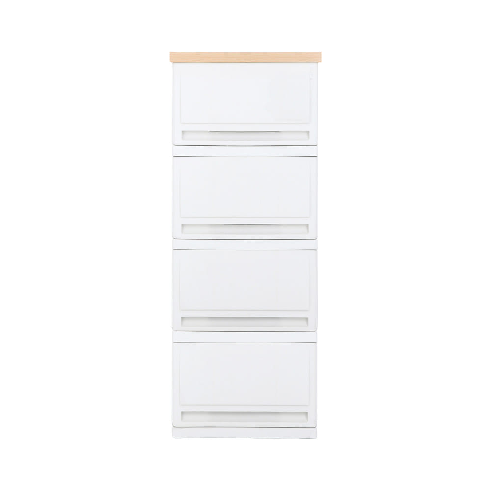 ตู้ลิ้นชัก 4 ชั้น STACKO SUMO-WOOD TOP 32x40x90 ซม. สีขาว