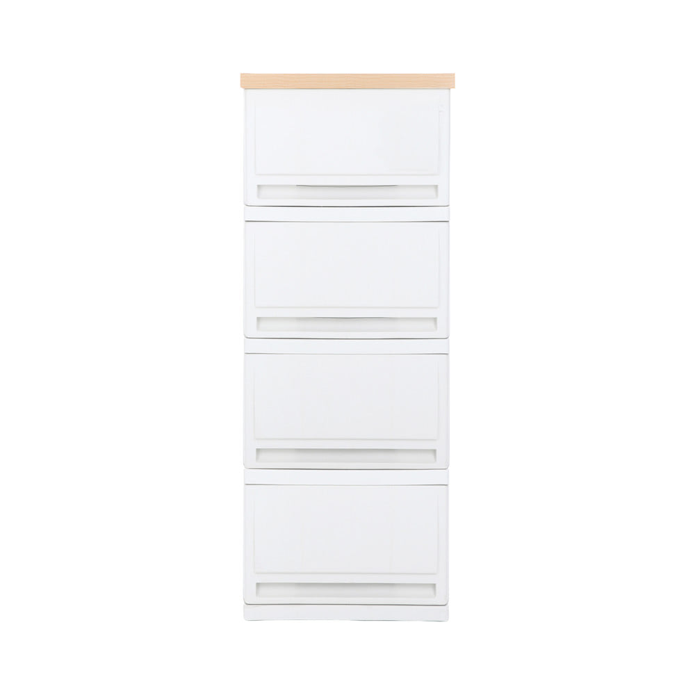 ตู้ลิ้นชัก 4 ชั้น STACKO SUMO-WOOD TOP 32x40x90 ซม. สีขาว