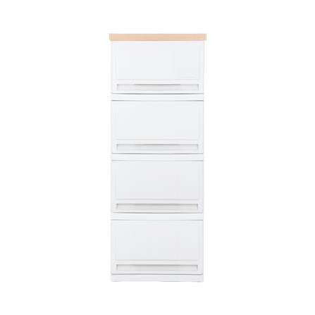 ตู้ลิ้นชัก 4 ชั้น STACKO SUMO-WOOD TOP 32x40x90 ซม. สีขาว_1