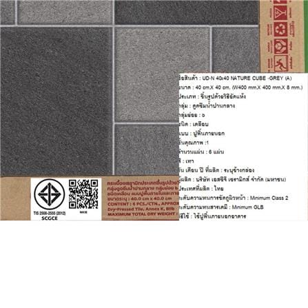 กระเบื้องพื้น 16x16 นิ้ว SOSUCO เนเจอร์ คิวบ์ เทา A 0.96 ตร.ม_3