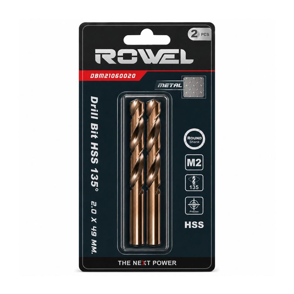 ดอกเจาะเหล็ก M2 ROWEL 2.0x49 มม.