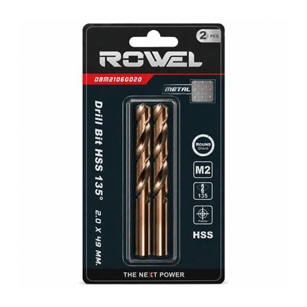 ดอกเจาะเหล็ก M2 ROWEL 2.0x49 มม._2
