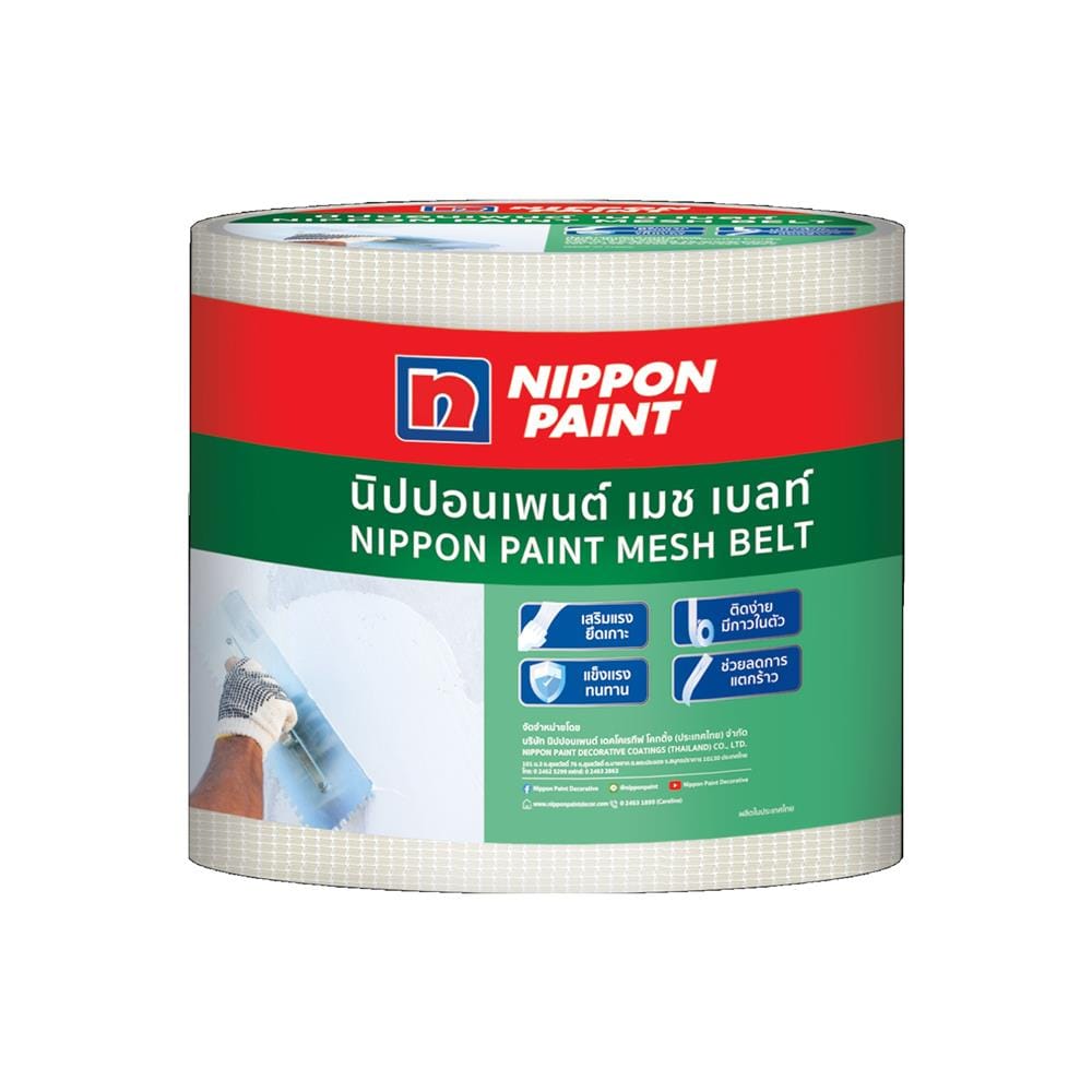 เทปตาข่ายไฟเบอร์ NIPPON PAINT 10 ซม.x 3 ม. สีใสมัว