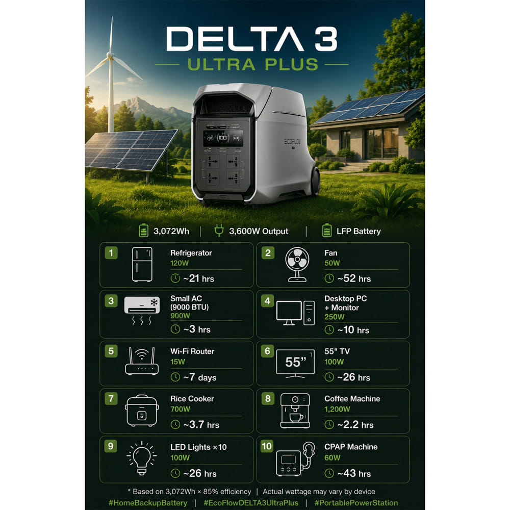 POWER BOX ECOFLOW DELTA 3 ULTRA PLUS 3600 วัตต์ สีเทา/ดำ