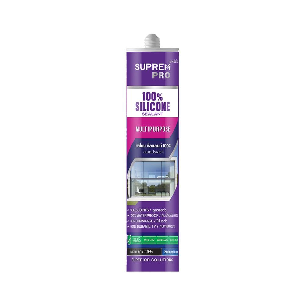 ซิลิโคนไร้กรด SUPREMPRO 280 มล. สีดำ