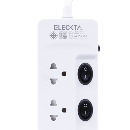 รางปลั๊กไฟ 4 ช่อง 4 สวิตช์ ELECKTA ETP2-443SBK 10 แอมป์ 3 เมตร (แพ็กคู่)_6