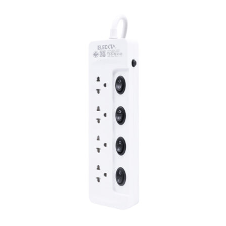 รางปลั๊กไฟ 4 ช่อง 4 สวิตช์ ELECKTA ETP2-443SBK 10 แอมป์ 3 เมตร (แพ็กคู่)_1