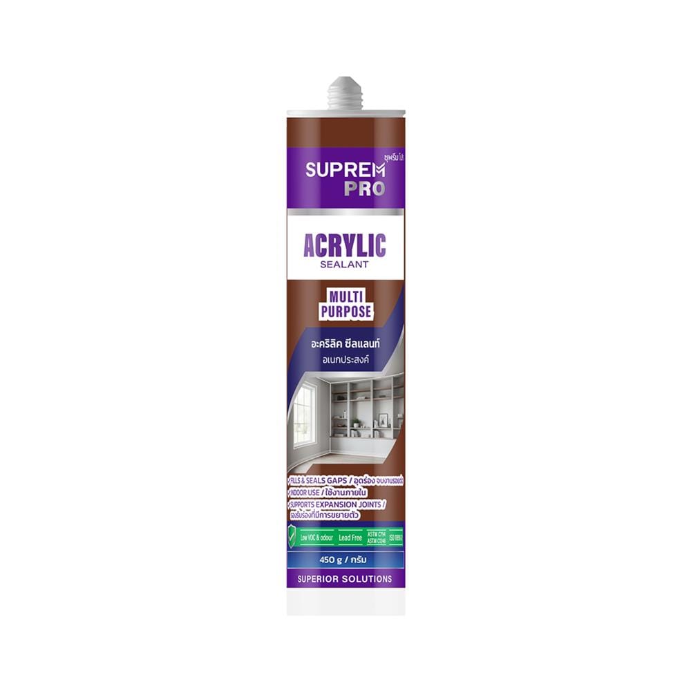 อะคริลิคซีลแลนท์ SUPREMPRO MULTI PURPOSE 450 กรัม สีน้ำตาล