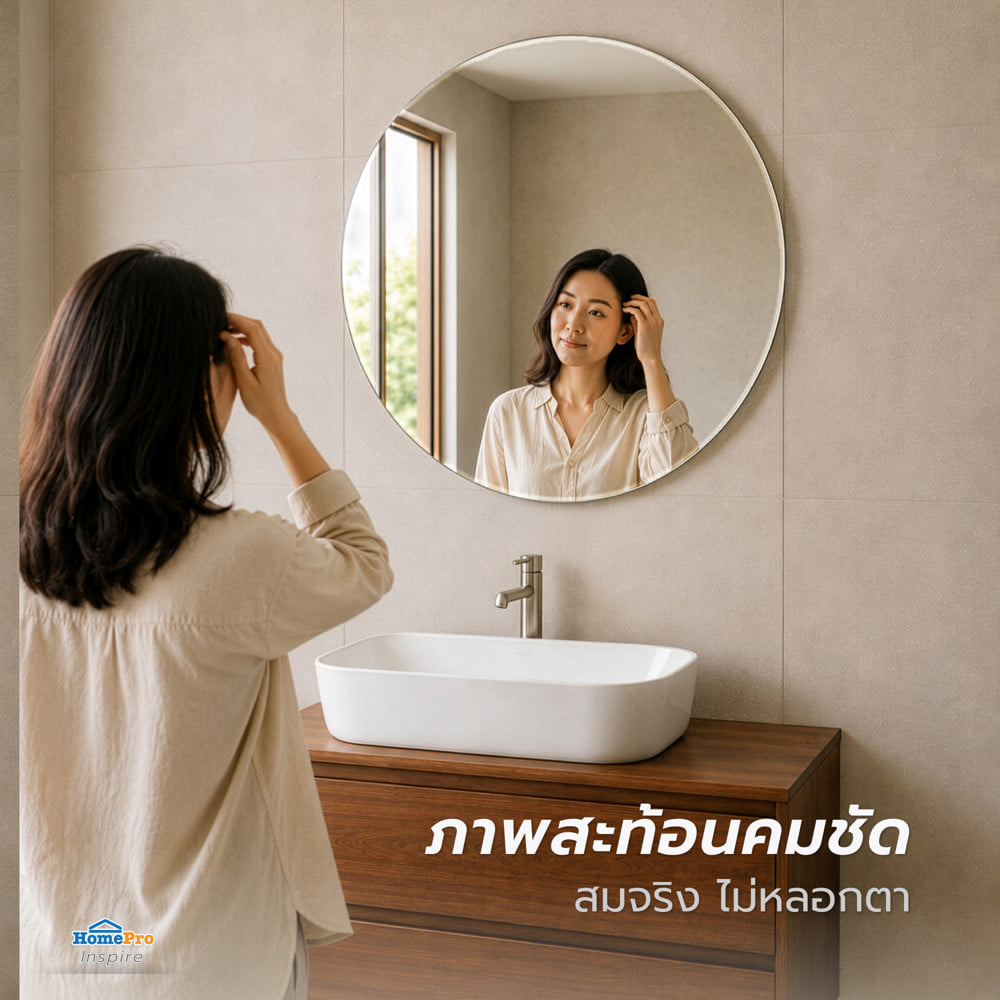 กระจกเงาเรียบ กลม MOYA HLP004 60x60 ซม.