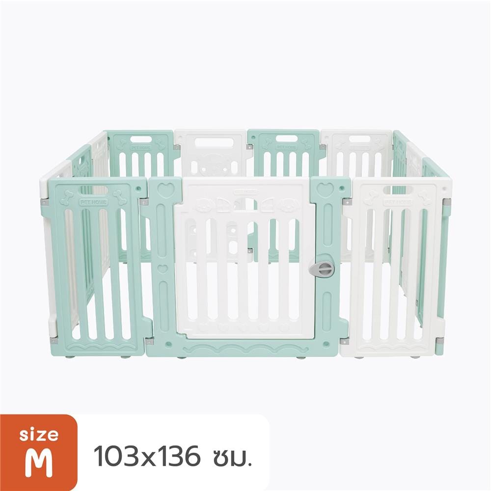 คอกสุนัข HOSTTAIL PET HOME ไซซ์ M สีเขียว/ขาว
