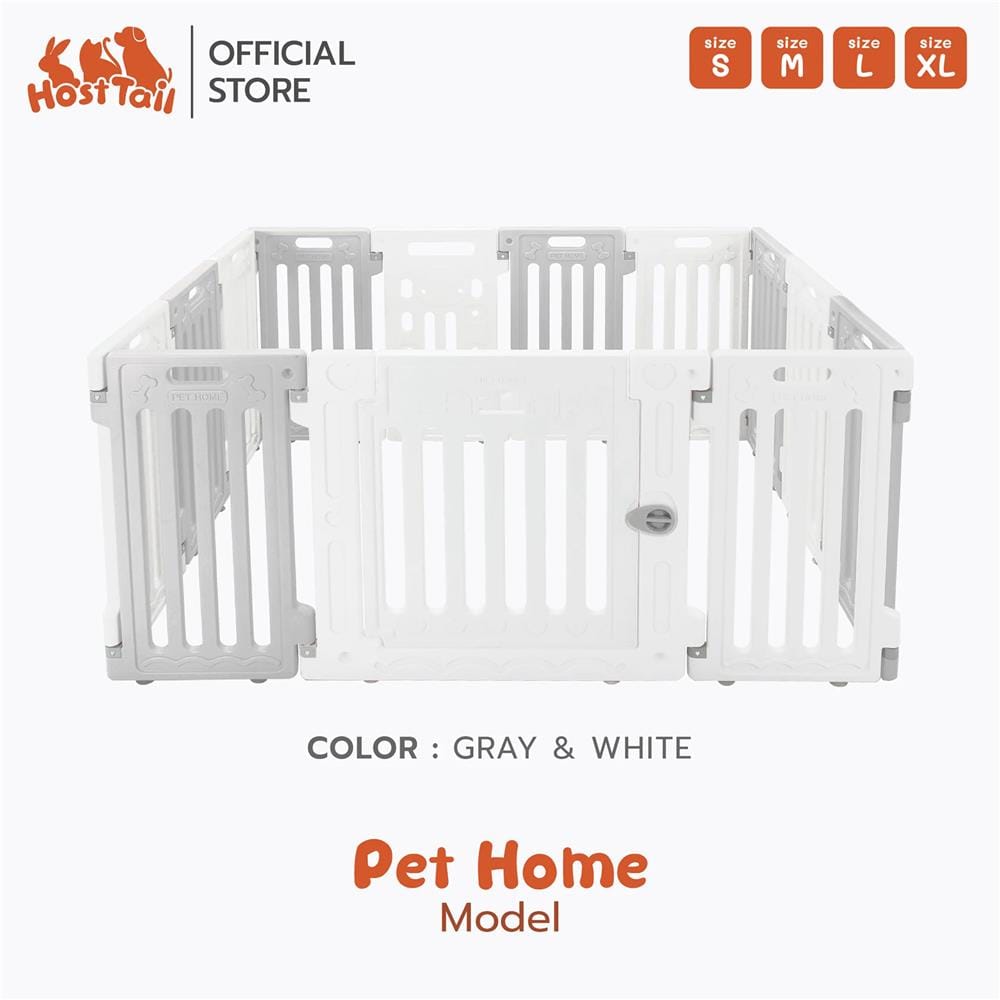 คอกสุนัข HOSTTAIL PET HOME ไซซ์ L สีเทา/ขาว