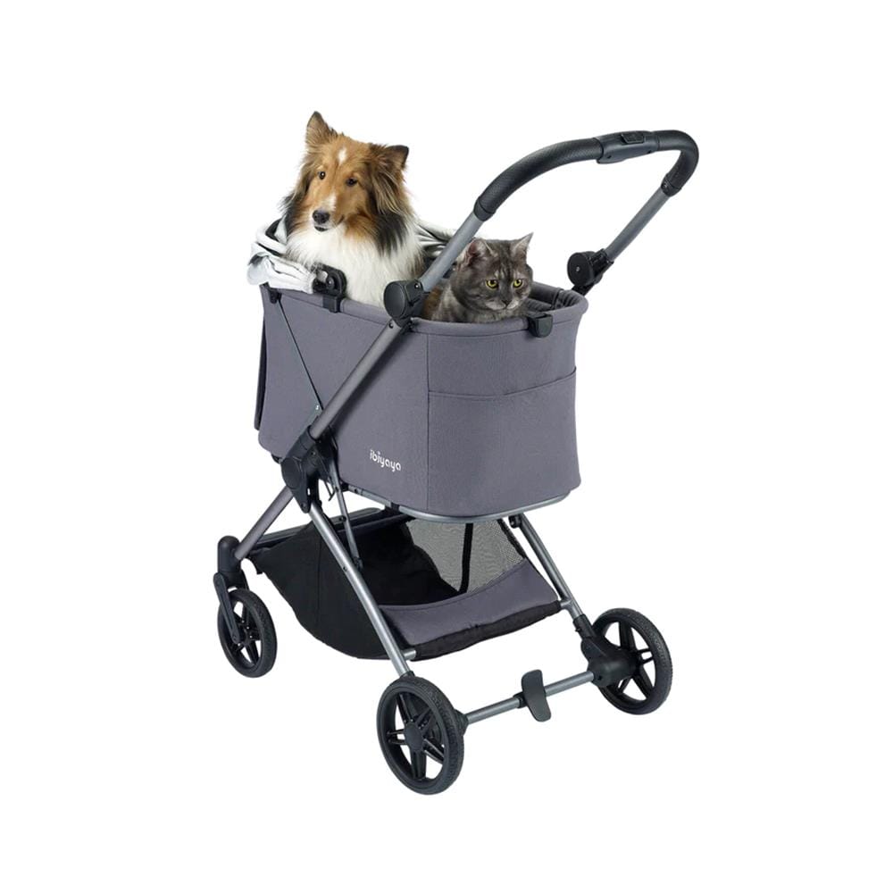 รถเข็นสัตว์เลี้ยง IBIYAYA MAXI DEEP CARRIAGE TWIN สีเทา