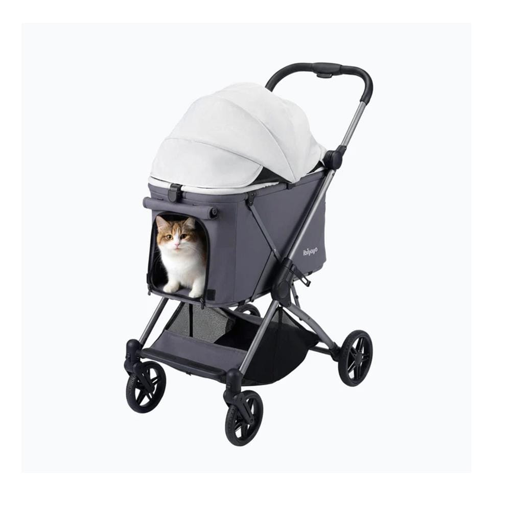 รถเข็นสัตว์เลี้ยง IBIYAYA MAXI DEEP CARRIAGE TWIN สีเทา