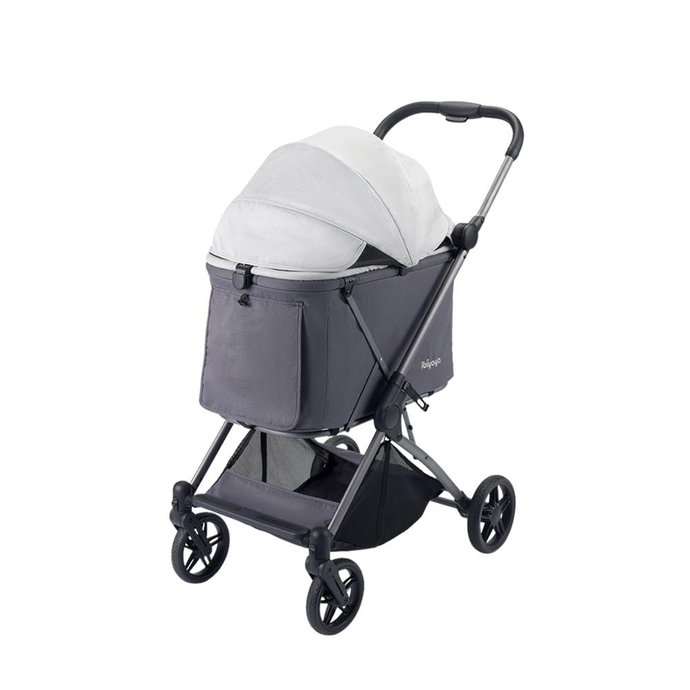รถเข็นสัตว์เลี้ยง IBIYAYA MAXI DEEP CARRIAGE TWIN สีเทา