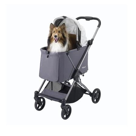 รถเข็นสัตว์เลี้ยง IBIYAYA MAXI DEEP CARRIAGE TWIN สีเทา_0