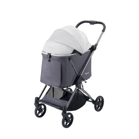 รถเข็นสัตว์เลี้ยง IBIYAYA MAXI DEEP CARRIAGE TWIN สีเทา_3