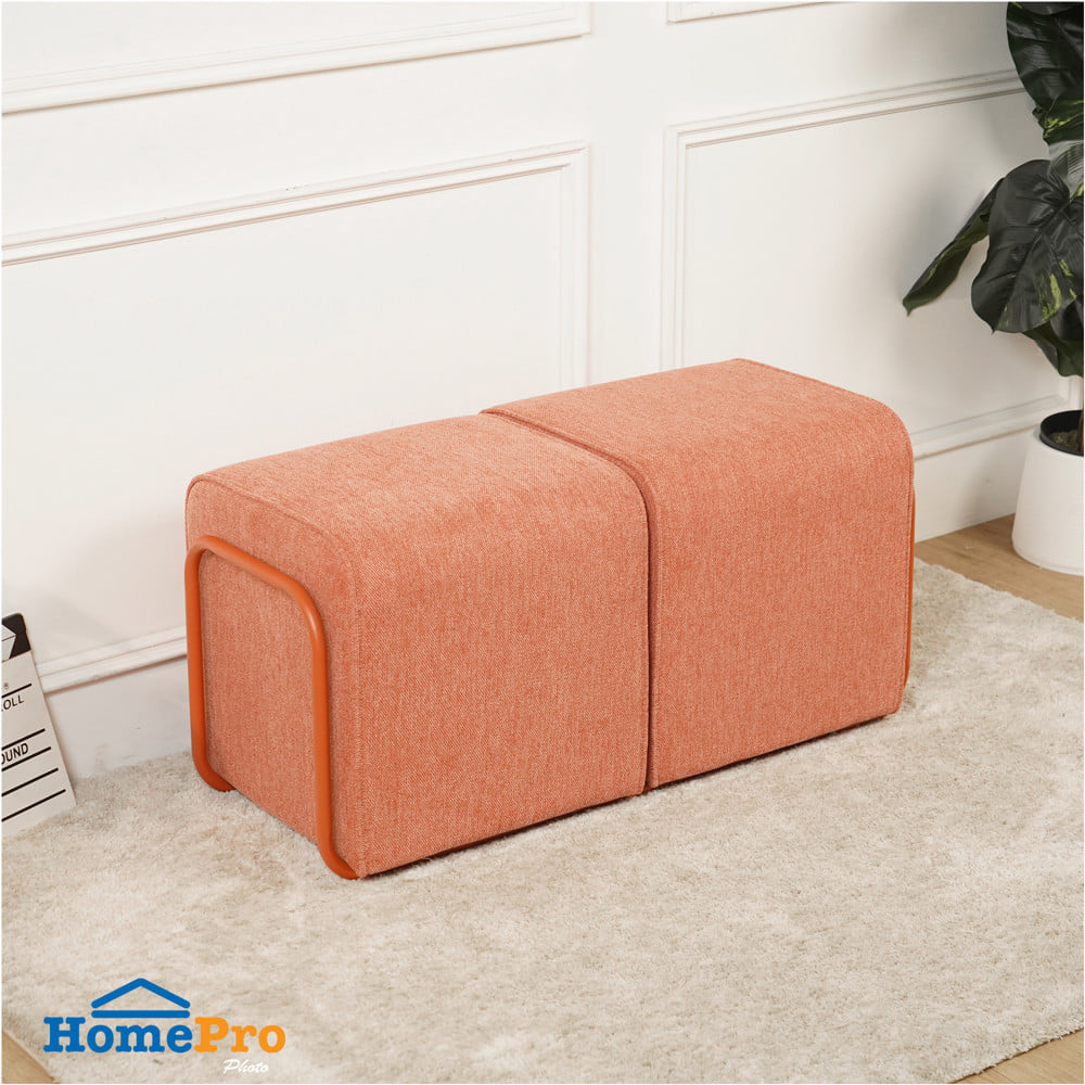 สตูล 2 ที่นั่ง + โต๊ะ FURDINI CUBE สีส้ม