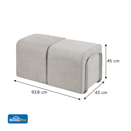 สตูล 2 ที่นั่ง + โต๊ะ FURDINI CUBE สีเทา_9