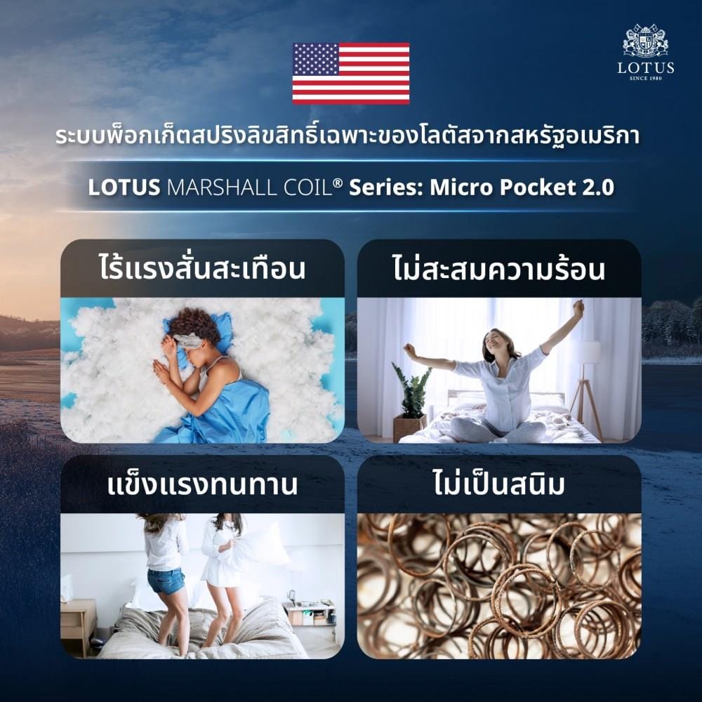ที่นอนพ็อกเก็ตสปริง 3.5 ฟุต LOTUS รุ่น MADISON