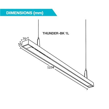 โคมตะแกรงติดลอย BEC THUNDER 1x120 ซม. สีดำ_6