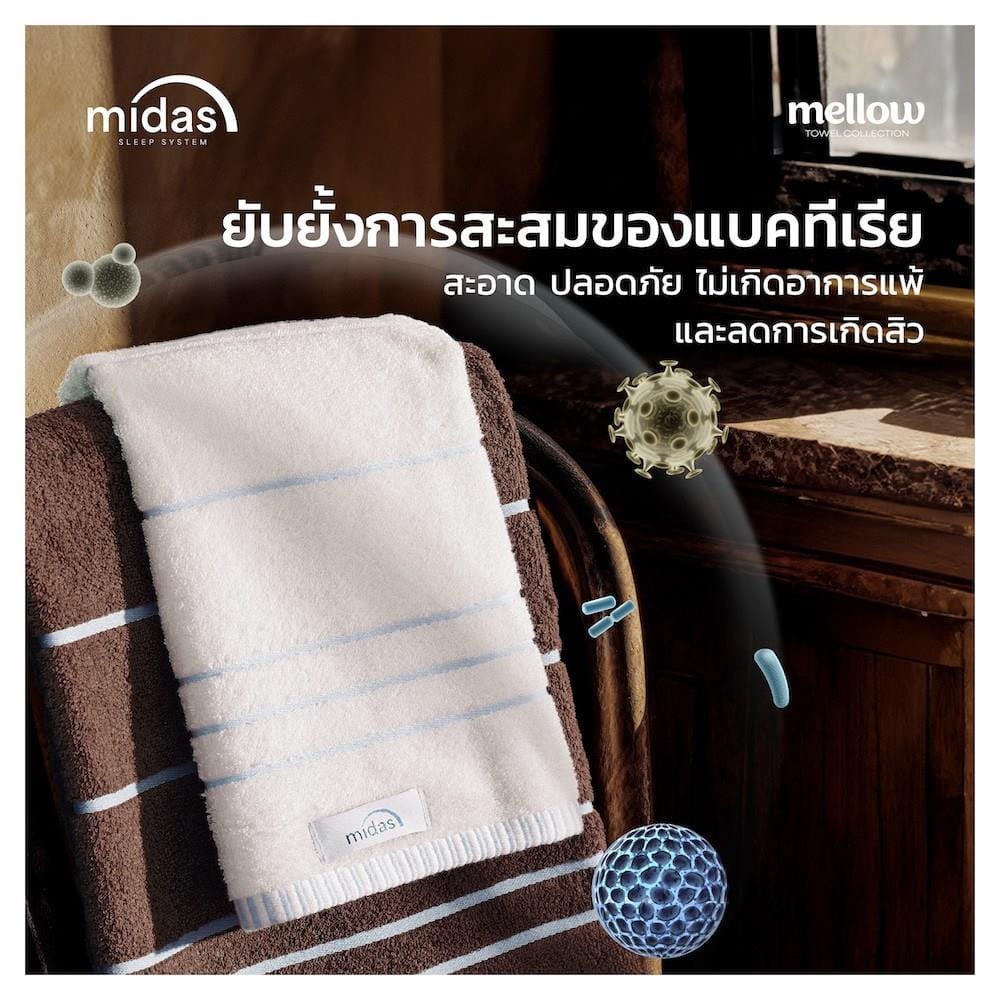 ผ้าขนหนู MIDAS MELLOW 15x30 นิ้ว สี TEAL