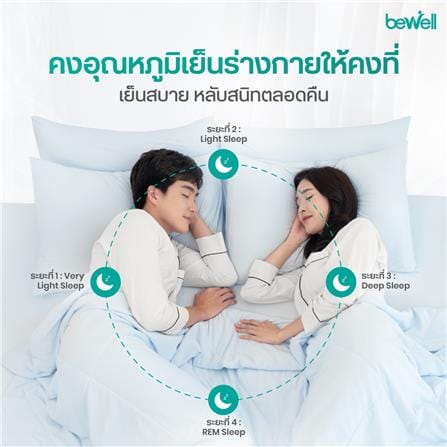 ชุดผ้าปูที่นอน 6 ฟุต (ชุด 5 ชิ้น) BEWELL COOLING สี GREY_6