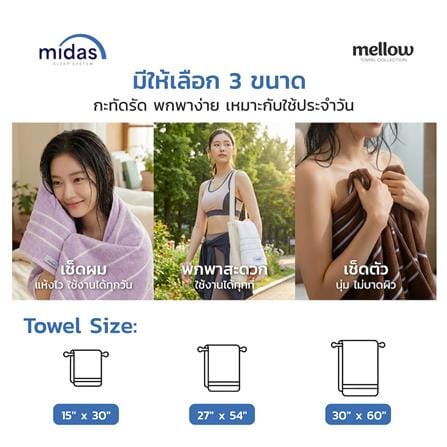 ผ้าขนหนู MIDAS MELLOW 15x30 นิ้ว สี SKY BLUE_13