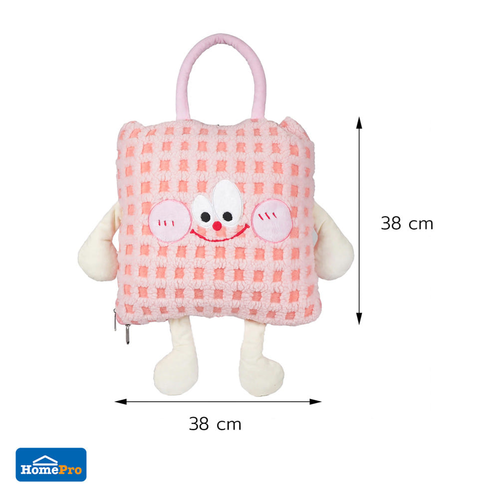 หมอนอิงผ้าห่ม SNAZZ TATO 15x15 นิ้ว สีชมพู