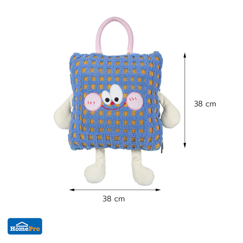 หมอนอิงผ้าห่ม SNAZZ TATO 15x15 นิ้ว สีฟ้า