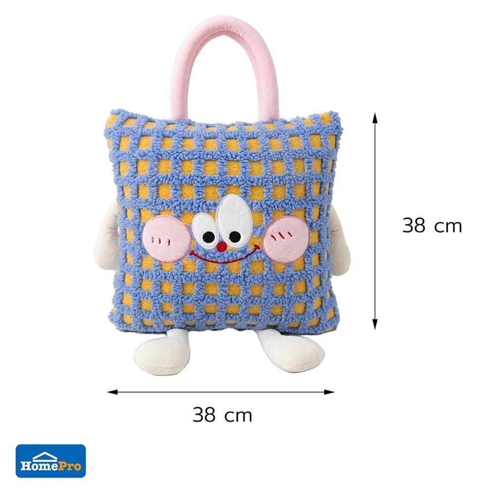 หมอนอิงผ้าห่ม SNAZZ TATO 15x15 นิ้ว สีฟ้า