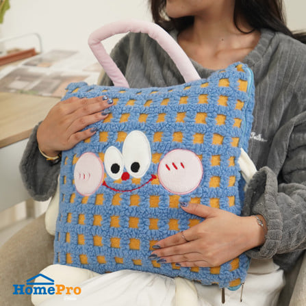 หมอนอิงผ้าห่ม SNAZZ TATO 15x15 นิ้ว สีฟ้า_3