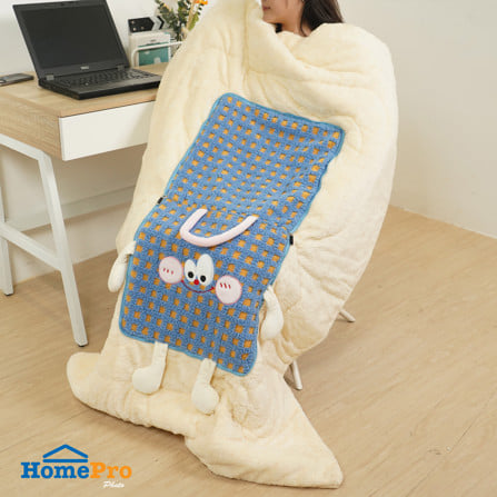 หมอนอิงผ้าห่ม SNAZZ TATO 15x15 นิ้ว สีฟ้า_4