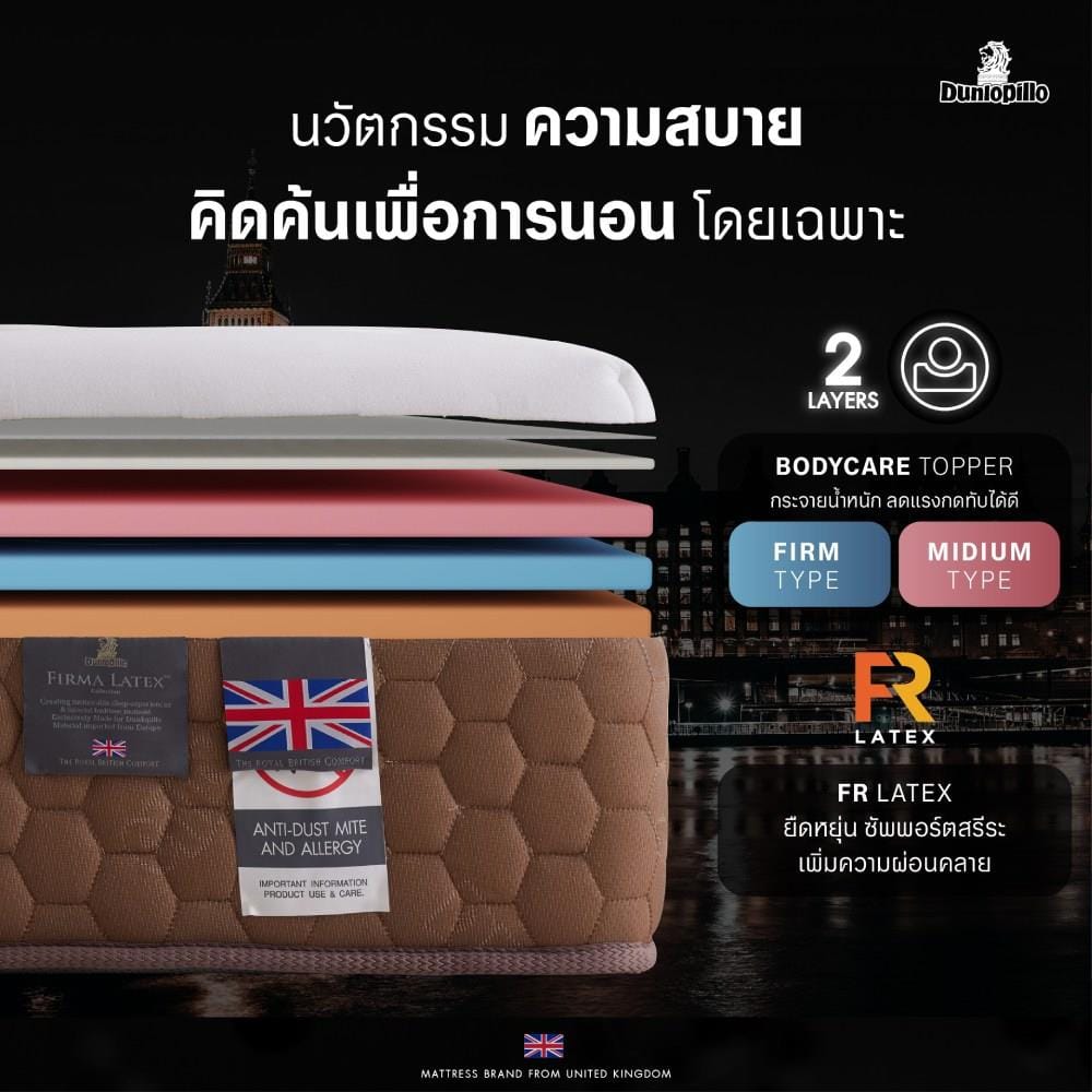 ที่นอนไฮบริด 5 ฟุต DUNLOPILLO รุ่น KENDAL