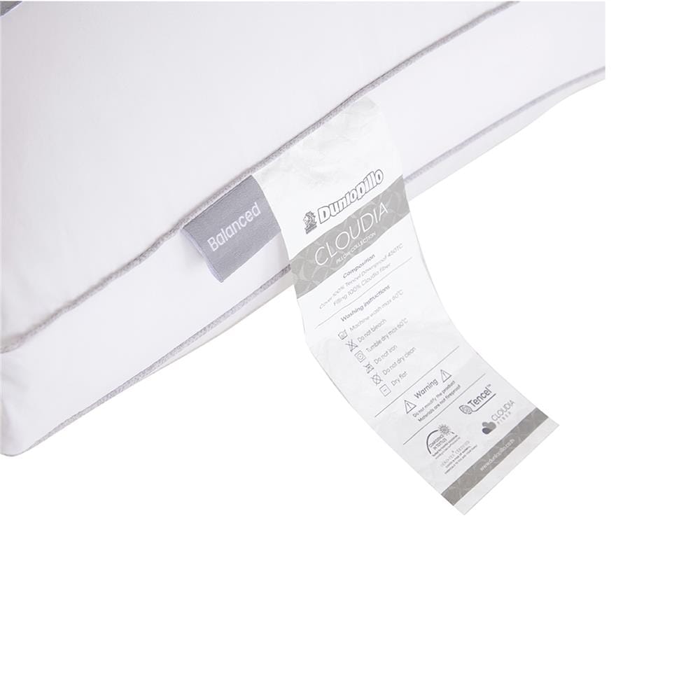 หมอนหนุน ไมโครไฟเบอร์ DUNLOPILLO CLOUDIA MEDIUM 20x30 นิ้ว สีขาว