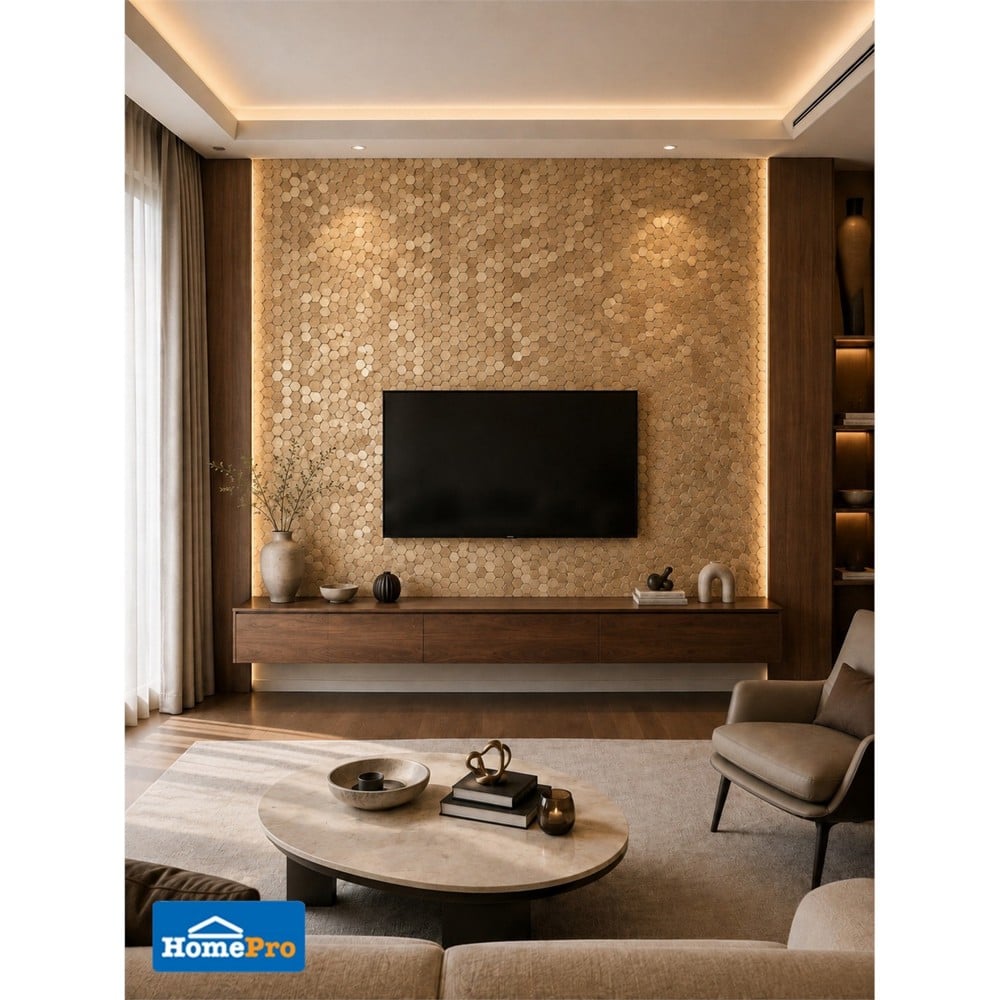 โมเสค มีกาวในตัว 30x30 ซม. TARA เซียนา โกลด์