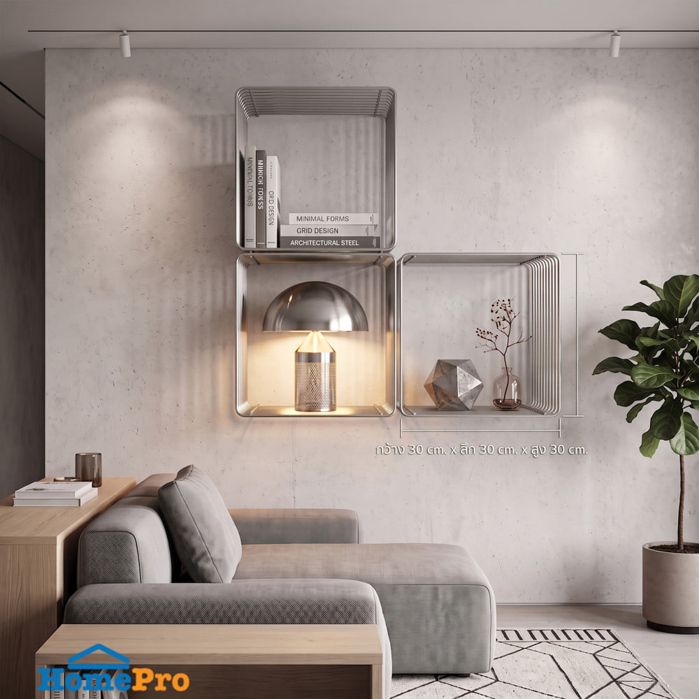 โต๊ะข้างสเตนเลส HOMEPRO CUBIX 30x30 ซม.