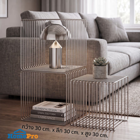 โต๊ะข้างสเตนเลส HOMEPRO CUBIX 30x30 ซม._2