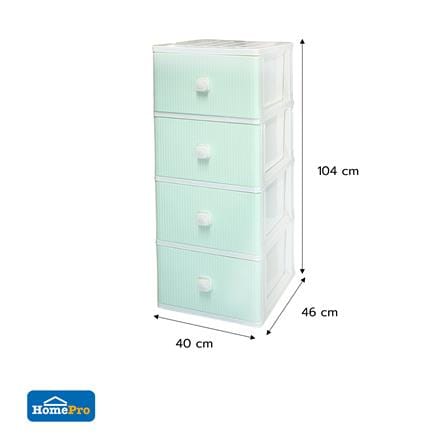 ตู้ลิ้นชัก 4 ชั้น ME LIVING MILLY 40x46x104 ซม. สีเขียวพาสเทล_5