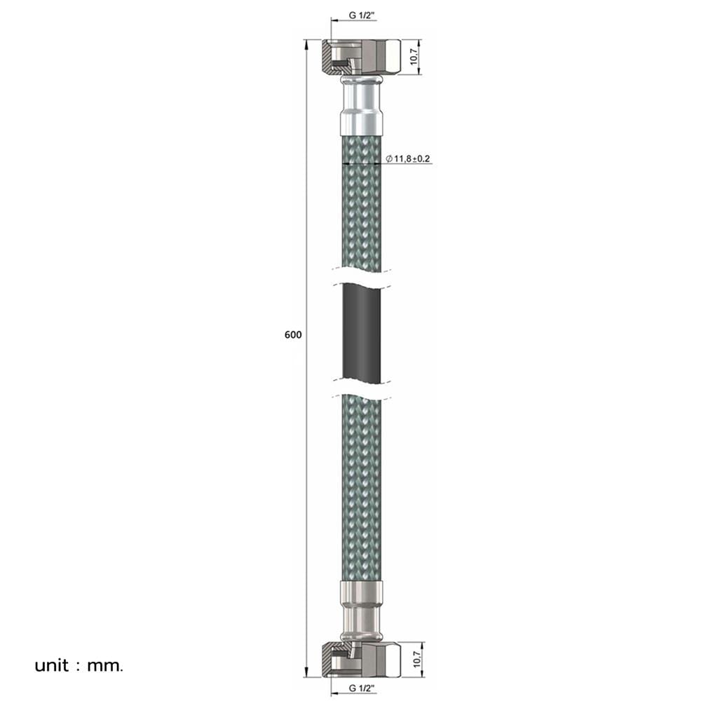 สายน้ำดีสเตนเลสน้ำอุ่น-น้ำเย็น NASCO FP-8224-SP 24 นิ้ว