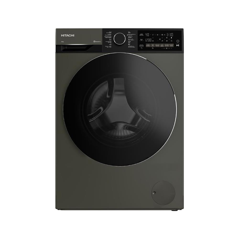 เครื่องซักผ้าฝาหน้า HITACHI BD-120XKVEADM 12 กก. 1400RPM อินเวอร์เตอร์ สีเทา