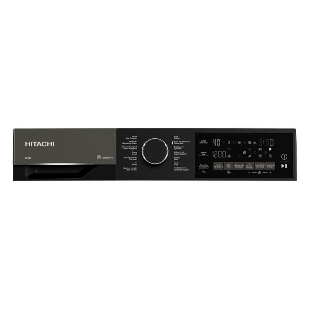 เครื่องซักผ้าฝาหน้า HITACHI BD-120XKVEADM 12 กก. 1400RPM อินเวอร์เตอร์ สีเทา