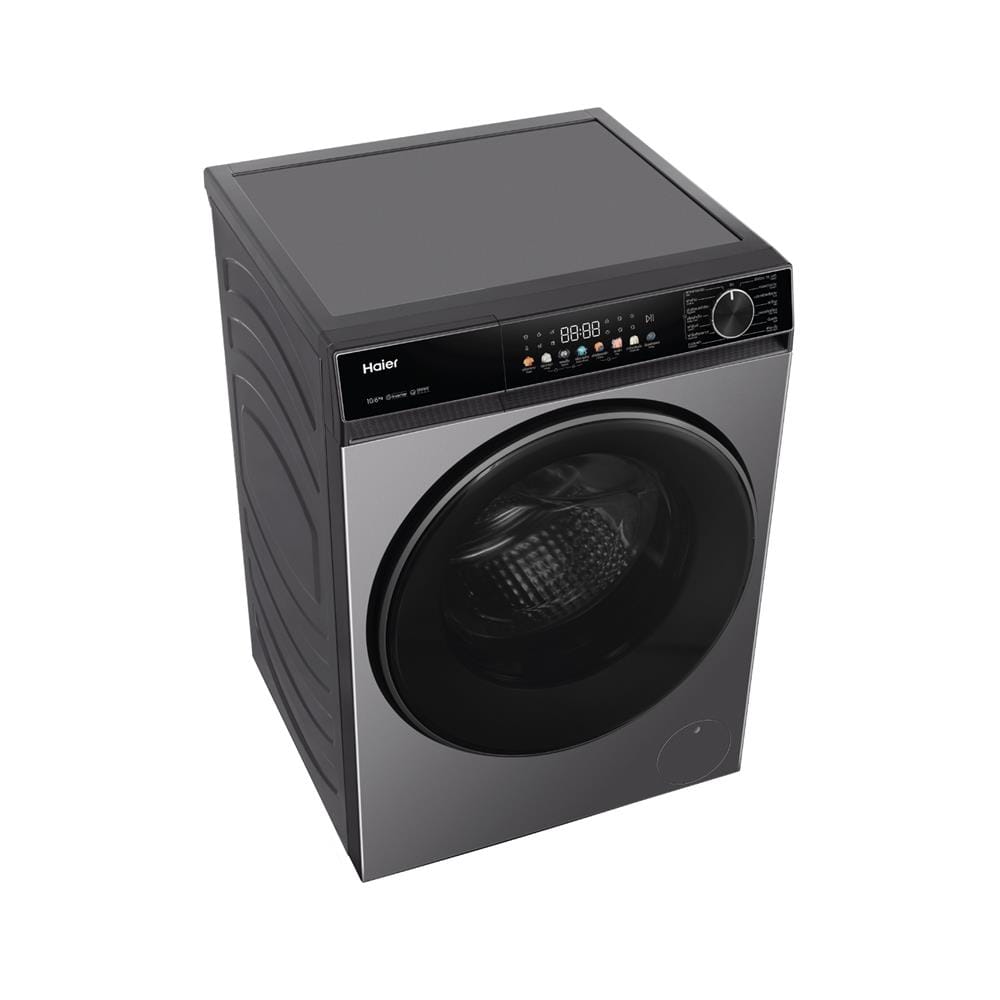 เครื่องซักอบผ้าฝาหน้า HAIER HWD100-BP12357S8 X5 10/6 กก. 1200 RPM อินเวอร์เตอร์ สีเทาเข้มเมทาลิค