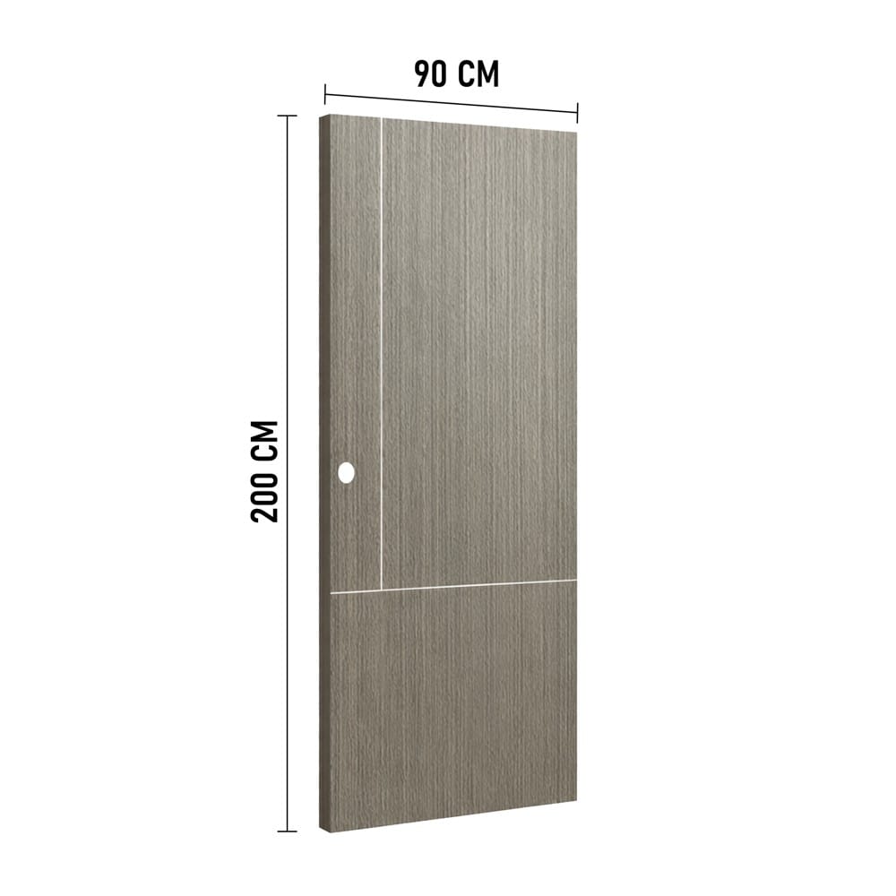 ประตูภายใน UPVC เจาะลูกบิด AZLE LT-11 90x200 ซม. สี STONE GREY