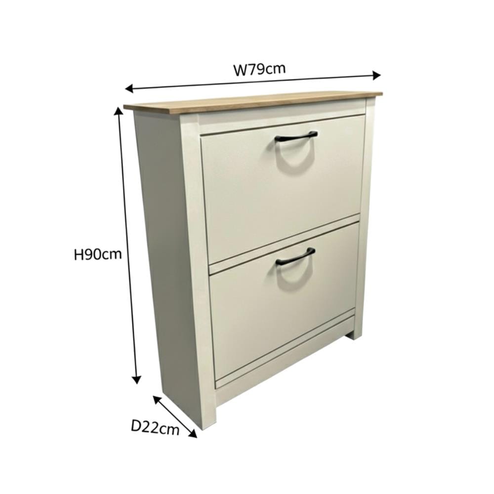 ตู้วางรองเท้า TOMATO HOME LIMESTONE 79 ซม. สีไข่มุก