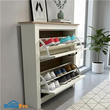 ตู้วางรองเท้า TOMATO HOME LIMESTONE 79 ซม. สีไข่มุก_4