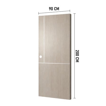ประตูภายใน UPVC เจาะรูลูกบิด AZLE LT-11 90x200 ซม. สี ASH_8