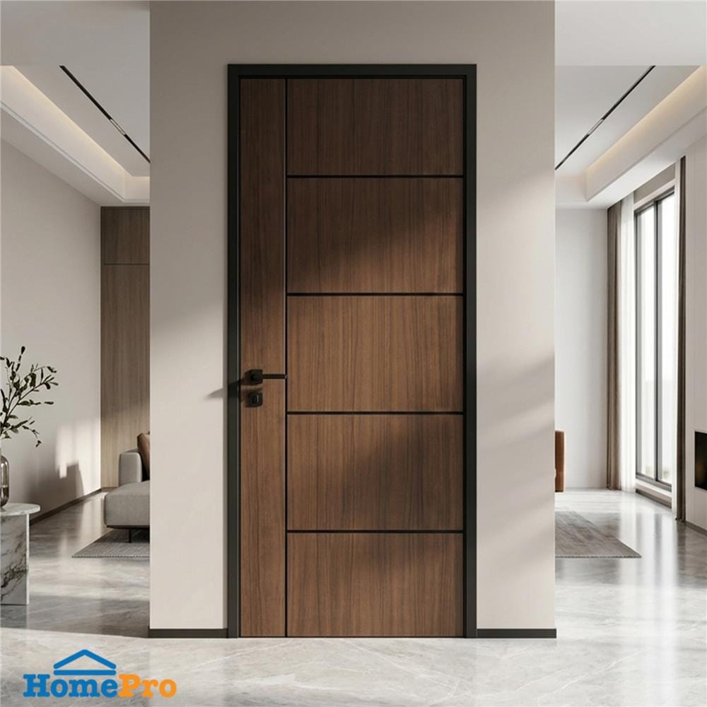 ประตูภายใน UPVC เจาะลูกบิด AZLE LT-06 90x200 ซม. สี BROWNIE OAK