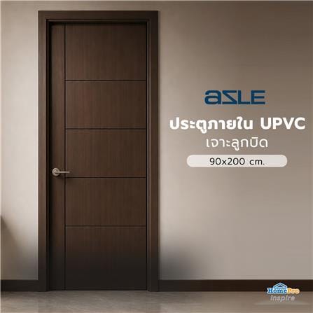 ประตูภายใน UPVC เจาะลูกบิด AZLE LT-06 90x200 ซม. สี BROWNIE OAK_3